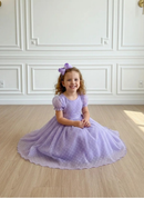 Vestido Marie Lilás Bolinhas