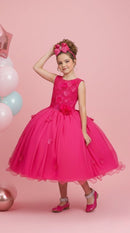Vestido Juvenil Vila Lele Regata Flores Pink