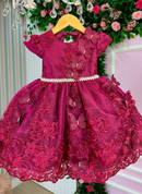 Vestido Marie Jardim Encantado Luxo Marsala