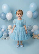 Vestido Marie Azul Tiffany Bolinhas