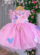 Vestido Marie Rosa Jardim Encantado Laço