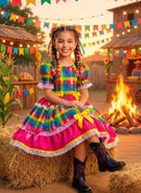 Vestido Junino Mimadine Luxo Priscila Pink