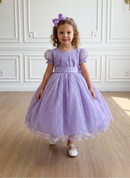 Vestido Marie Lilás Bolinhas