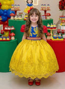 Vestido Marie Temático Realeza Branca De Neve
