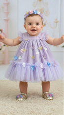 Vestido Vila Lele Jardim das Borboletas Baby Liz Lilas