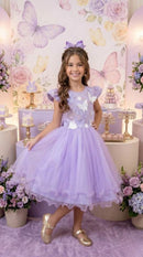 Vestido Marie Jardim Encantado Mel Lilás