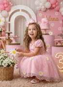 Vestido Marie Jardim Encantado Margaridas Rosa Bebe