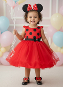 Vestido Banana Club Minnie/Minie Vermelha Bolinhas Poa