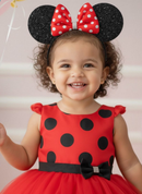 Vestido Banana Club Minnie/Minie Vermelha Bolinhas Poa