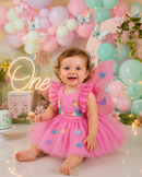 Romper/Vestido Princesa Belli Jardim Encantado Rosa