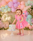 Romper/Vestido Princesa Belli Jardim Encantado Rosa