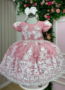 Vestido Marie Jardim Encantado Realeza Rose Renda Branca