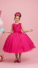 Vestido Juvenil Vila Lele Regata Flores Pink