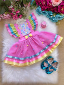 Romper/Vestido Princesa Circo -Doces -Doceria - Candy Rosa