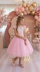 Vestido Marie Jardim Encantado Mel Rosa Bebe