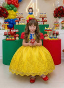 Vestido Marie Temático Realeza Branca De Neve