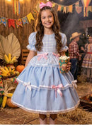 Vestido Junino Mimadine Luxo Stefanny Azul Bebe