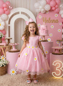 Vestido Marie Jardim Encantado Margaridas Rosa Bebe