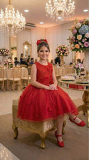 Vestido Juvenil Vila Lele Regata Flores Vermelho