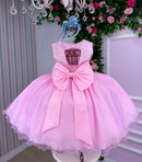 Vestido Marie Jardim das Borboletas Rosa Bebe Viviane