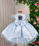 Vestido Marie Jardim Encantado Isis Luxinho Azul