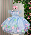 Vestido Marie Jardim Encantado Isis Luxinho Azul
