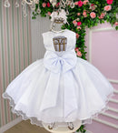 Vestido Marie Jardim das Borboletas Branco Viviane