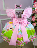 Vestido Temáticos Kids Galinha Pintadinha Rosa Bebe