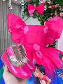 Vestido Temáticos Kids Lilo Stitch Pink