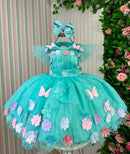 Vestido Marie Jardim Encantado Isis Luxinho Verde Tiffany