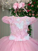 Vestido Marie Jardim Encantado Mel Rosa Bebe