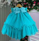 Vestido Vila Lele Jardim das Borboletas Baby Liz Verde Tiffany