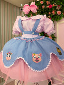 Vestido Tematicos Kids Fazendinha Salopete Jeans