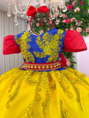 Vestido Marie Temático Realeza Branca De Neve
