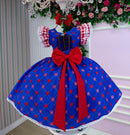 Vestido Mini Miss Junino Sertão Amor Caipira Azul Royal