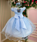 Vestido Marie Jardim Encantado Mel Azul Bebê