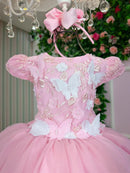 Vestido Marie Jardim Encantado Mel Rosa Bebe